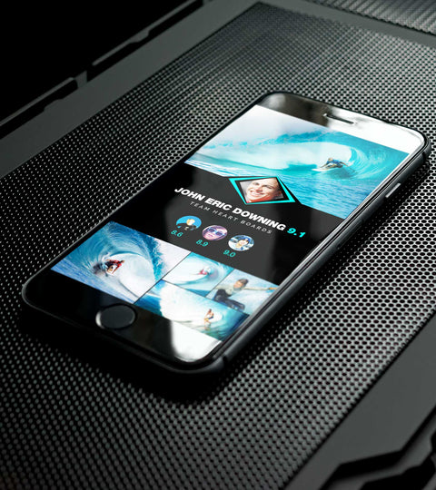 Dynamic action sports content mobile application with immersive video interface representing SirCharles.DESIGN's adventure media platform design expertise