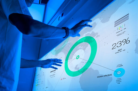 Award-winning interactive satellite ground control interface for HIVE featuring advanced data visualization representing SirCharles.DESIGN's recognition for excellence in aerospace technology and mission-critical interface design