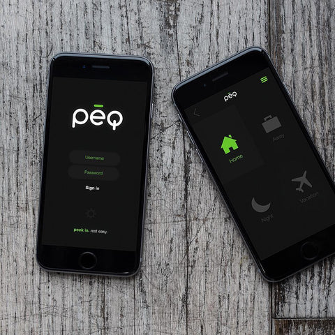 Sophisticated home automation mobile application interface for PEQ featuring intuitive device control representing SirCharles.DESIGN's expertise in smart home technology and IoT user experience design