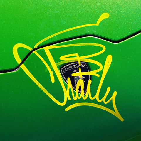 uxury sports car featuring custom graffiti artwork from SirCharles.DESIGN's Urban Graffiti decal pack product designed for environment customization and street art texturing