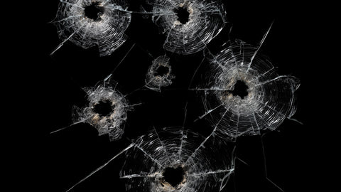 SHATTER 100 grouped ballistic-glass damage preview